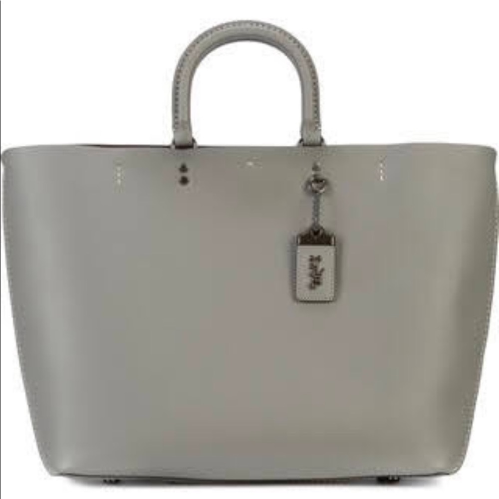 COPY - Coach Purse Large Gray Tote with alternate handles